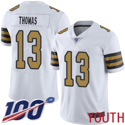New Orleans Saints Limited White Youth Michael Thomas Jersey NFL Football 13 100th Season Rush Vapor Untouchable Jersey